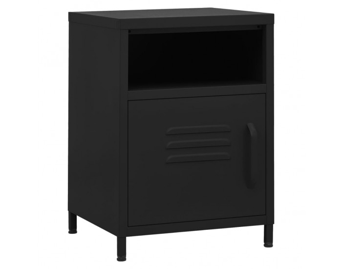 Sonata H Нощни шкафчета, 2 бр, черни, 35х35х51 см, стомана