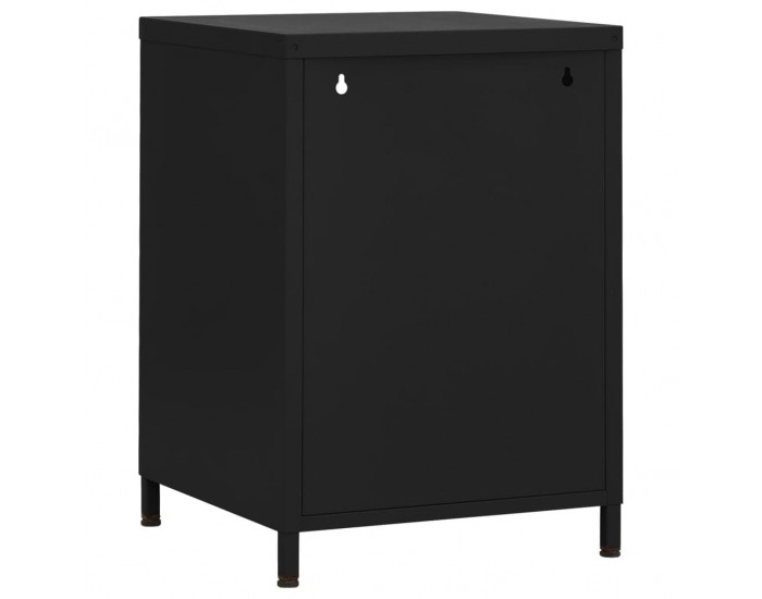Sonata H Нощни шкафчета, 2 бр, черни, 35х35х51 см, стомана