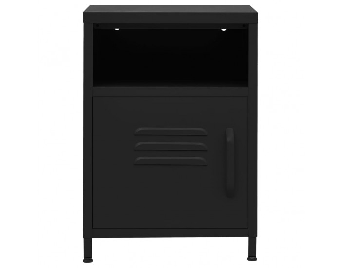 Sonata H Нощни шкафчета, 2 бр, черни, 35х35х51 см, стомана