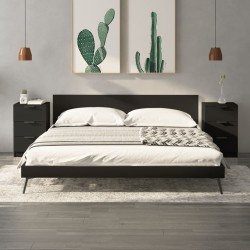 Sonata H Нощни шкафчета, 2 бр, черни, 40x36x65 см - Нощни шкафчета