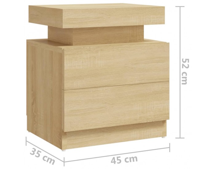 Sonata H Нощно шкафче, сонома дъб, 45x35x52 см, инженерно дърво