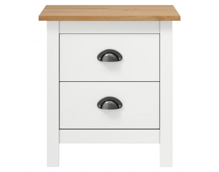 Sonata H Нощно шкафче Hill бяло 46x35x49,5 см борово дърво масив