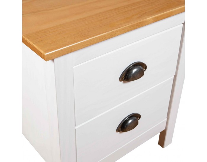 Sonata H Нощно шкафче Hill бяло 46x35x49,5 см борово дърво масив