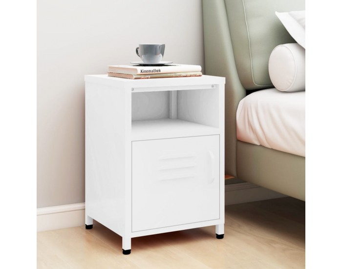 Sonata H Нощно шкафче, бяло, 35х35х51 см, стомана