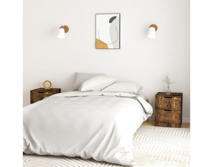 Sonata H Нощни шкафчета 2 бр опушен дъб 40x40x50 см инженерно дърво