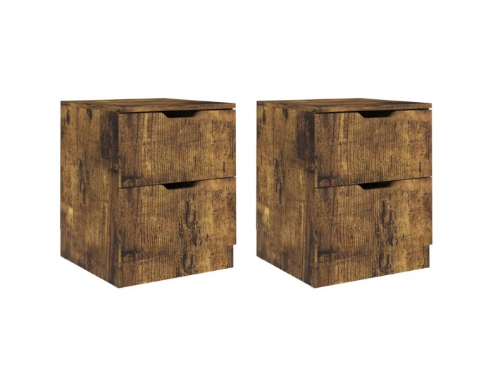 Sonata H Нощни шкафчета 2 бр опушен дъб 40x40x50 см инженерно дърво