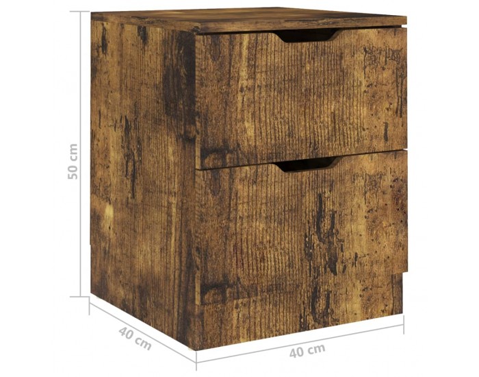 Sonata H Нощни шкафчета 2 бр опушен дъб 40x40x50 см инженерно дърво