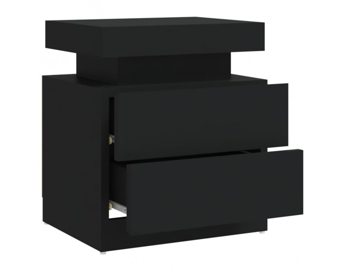 Sonata H Нощно шкафче, черно, 45x35x52 см, инженерно дърво