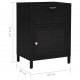 Sonata H Нощно шкафче, черно, 40x30x54,5 см, стомана и стъкло