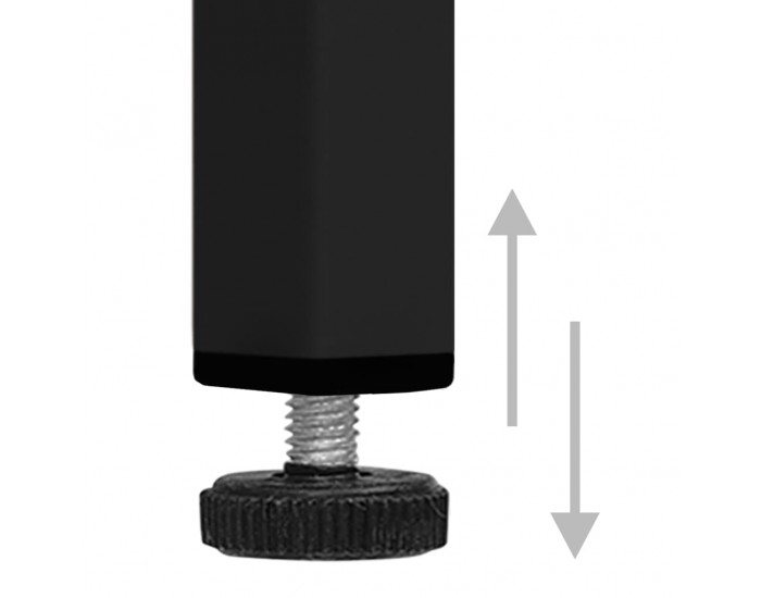 Sonata H Нощно шкафче, черно, 40x30x54,5 см, стомана и стъкло