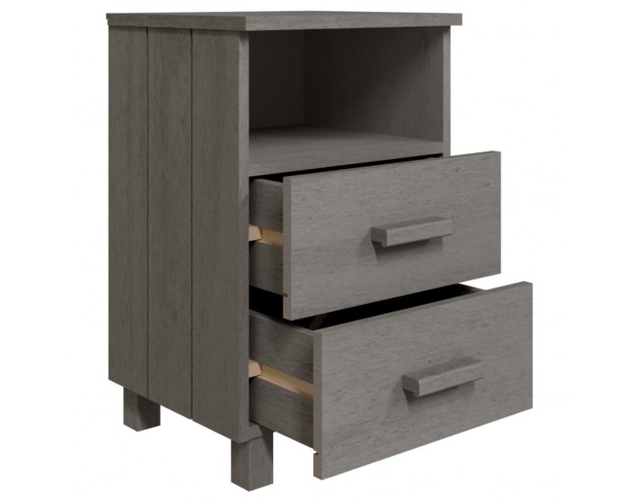 Sonata H Нощни шкафчета HAMAR 2 бр светлосиви 40x35x62 см бор масив