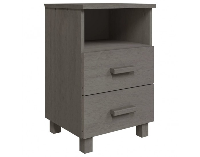 Sonata H Нощни шкафчета HAMAR 2 бр светлосиви 40x35x62 см бор масив