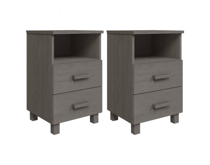 Sonata H Нощни шкафчета HAMAR 2 бр светлосиви 40x35x62 см бор масив