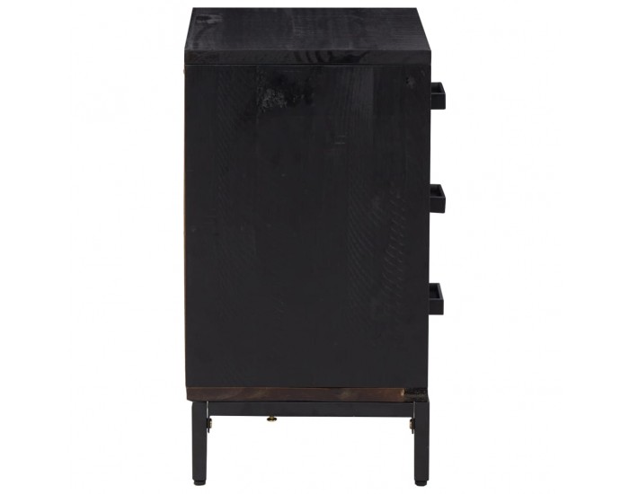 Sonata H Нощно шкафче, черно, 40x30x55 см, бор масив