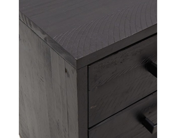 Sonata H Нощно шкафче, черно, 40x30x55 см, бор масив