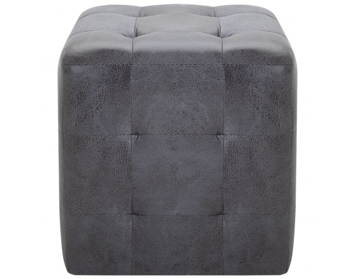 Sonata H Нощни шкафчета, 2 бр, сиви, 30x30x30 см, изкуствен велур