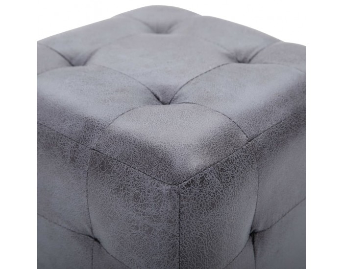 Sonata H Нощни шкафчета, 2 бр, сиви, 30x30x30 см, изкуствен велур