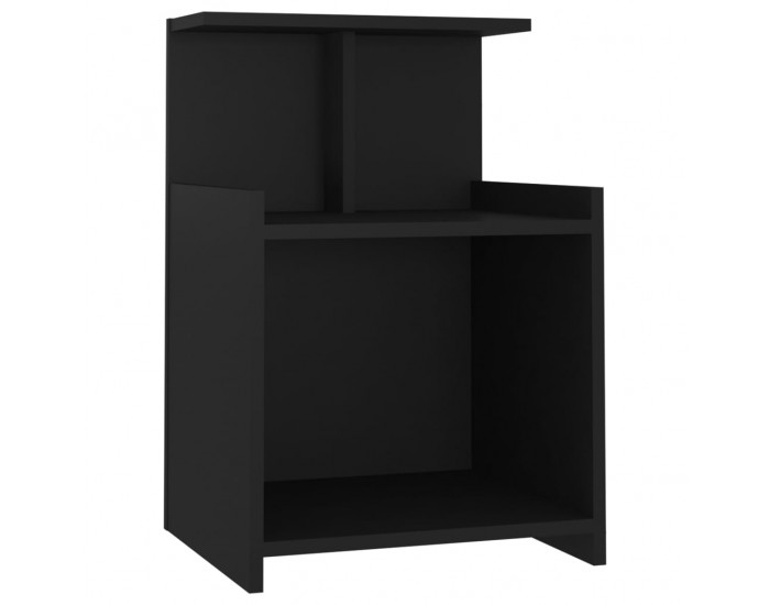 Sonata H Нощни шкафчета, 2 бр, черни, 40x35x60 см, инженерно дърво