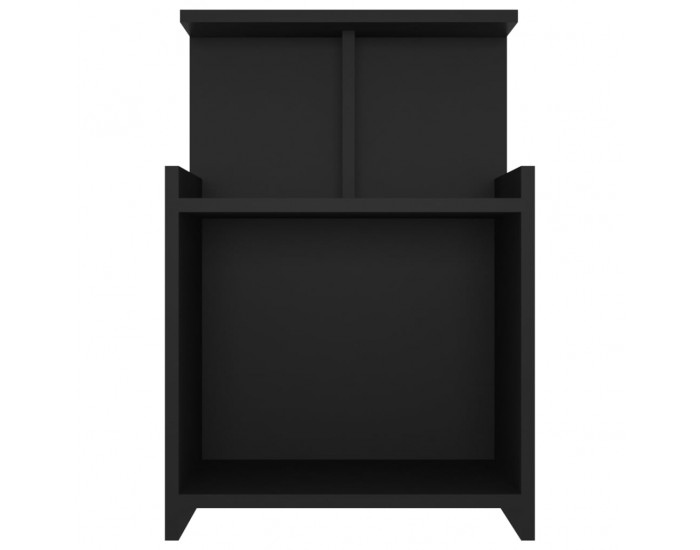 Sonata H Нощни шкафчета, 2 бр, черни, 40x35x60 см, инженерно дърво