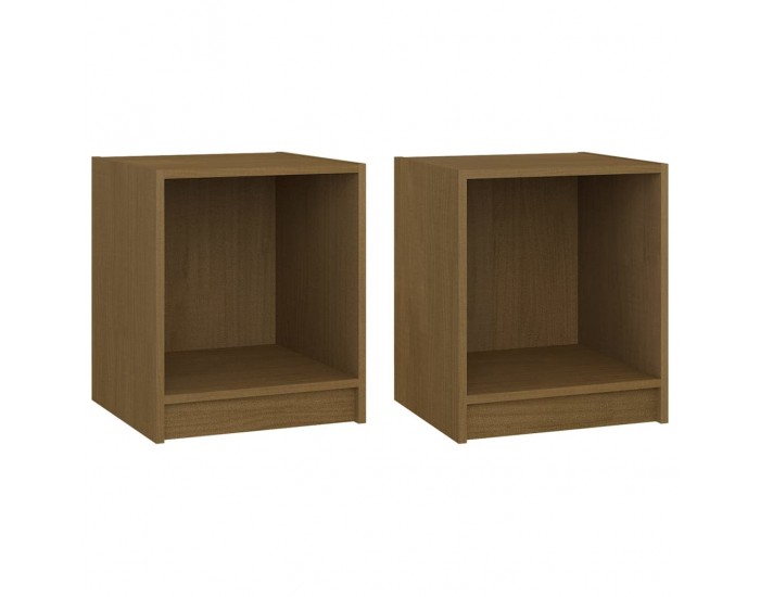 Sonata H Нощни шкафчета 2 бр меденокафяви 35,5x33,5x41,5 см бор масив
