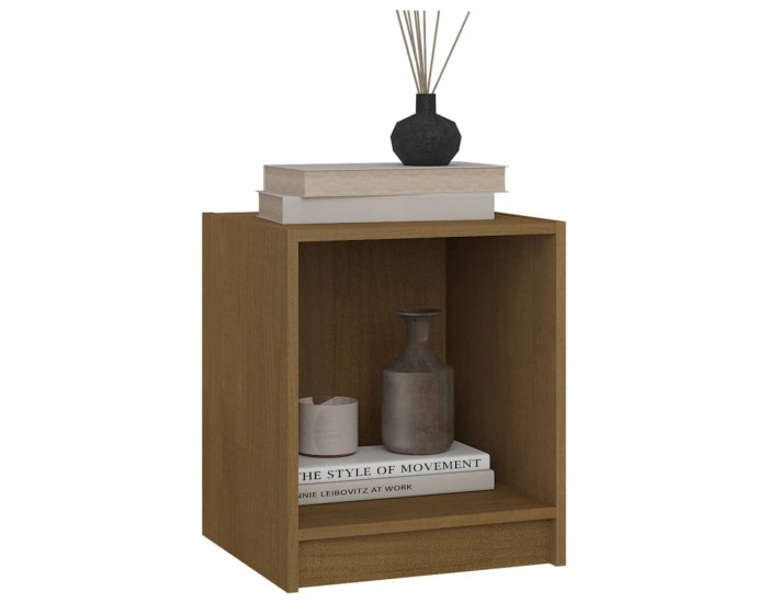 Sonata H Нощни шкафчета 2 бр меденокафяви 35,5x33,5x41,5 см бор масив