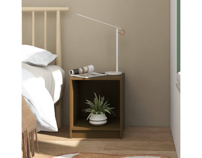 Sonata H Нощни шкафчета 2 бр меденокафяви 35,5x33,5x41,5 см бор масив