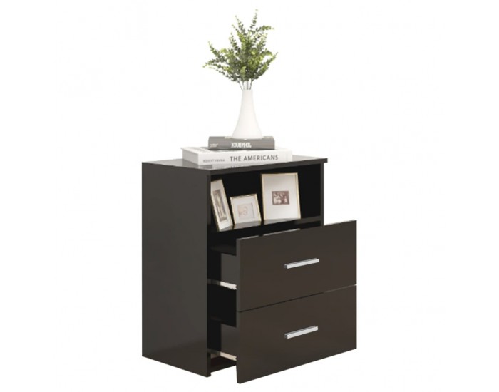 Sonata H Нощно шкафче, черно, 50x32x60 см