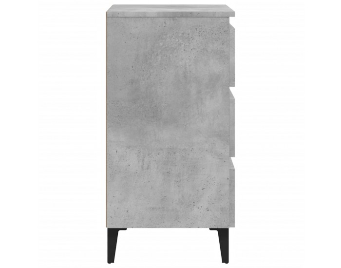 Sonata H Нощно шкафче с метални крака, бетонно сиво, 40x35x69 см