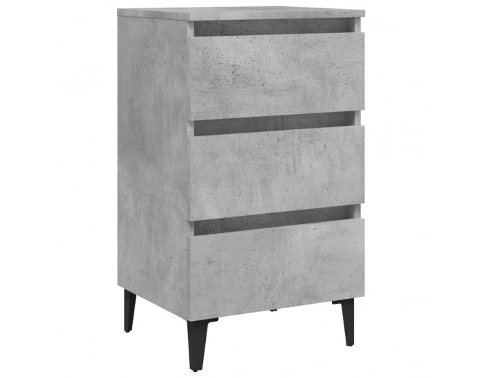 Sonata H Нощно шкафче с метални крака, бетонно сиво, 40x35x69 см