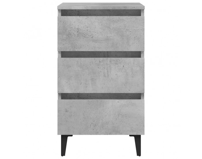 Sonata H Нощно шкафче с метални крака, бетонно сиво, 40x35x69 см