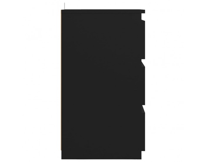 Sonata H Нощни шкафчета, 2 бр, черни, 40x35x62,5 см, инженерно дърво