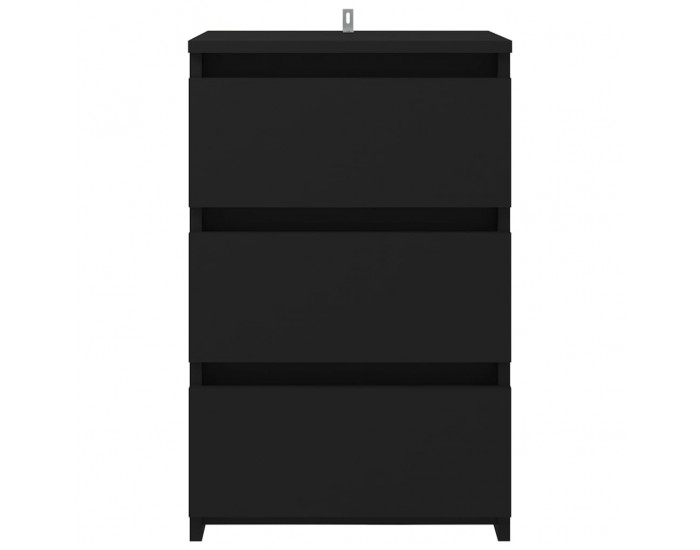 Sonata H Нощни шкафчета, 2 бр, черни, 40x35x62,5 см, инженерно дърво