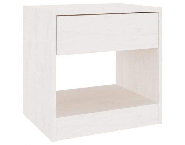 Sonata H Нощно шкафче, бяло, 40x31x40 см, борово дърво масив