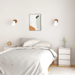 Sonata H Нощни шкафчета, 2 бр, бели, 40x29,5x64 см, борово дърво масив - Нощни шкафчета