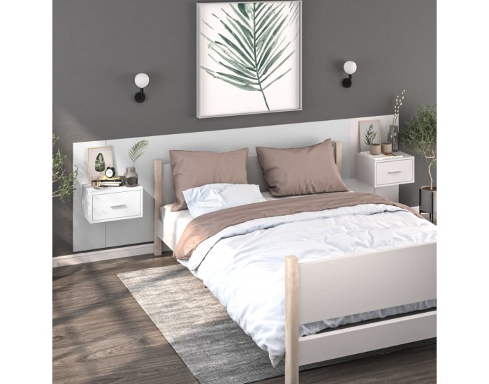 Sonata H Нощно шкафче за стенен монтаж, бяло