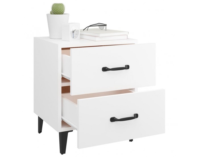 Sonata H Нощни шкафчета, 2 бр, бели, 40x35x47,5 см