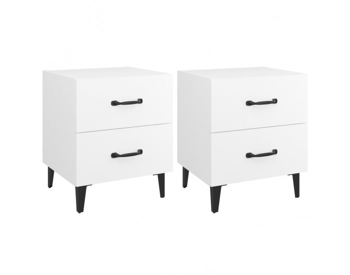 Sonata H Нощни шкафчета, 2 бр, бели, 40x35x47,5 см