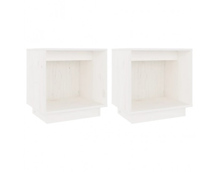 Sonata H Нощни шкафчета, 2 бр, бели, 40x30x40 см, борово дърво масив
