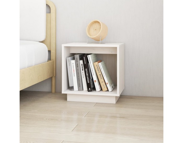 Sonata H Нощни шкафчета, 2 бр, бели, 40x30x40 см, борово дърво масив