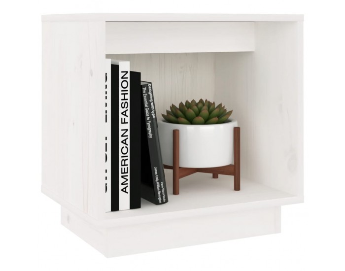 Sonata H Нощни шкафчета, 2 бр, бели, 40x30x40 см, борово дърво масив