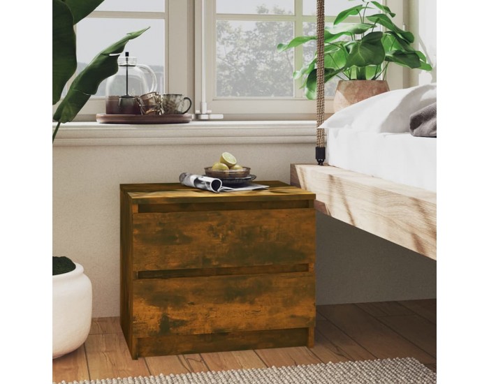 Sonata H Нощни шкафчета 2 бр опушен дъб 50x39x43,5 см инженерно дърво