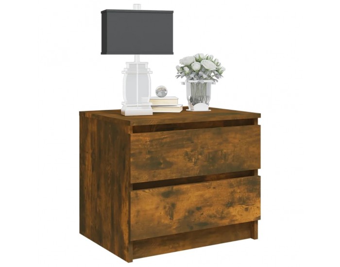 Sonata H Нощни шкафчета 2 бр опушен дъб 50x39x43,5 см инженерно дърво