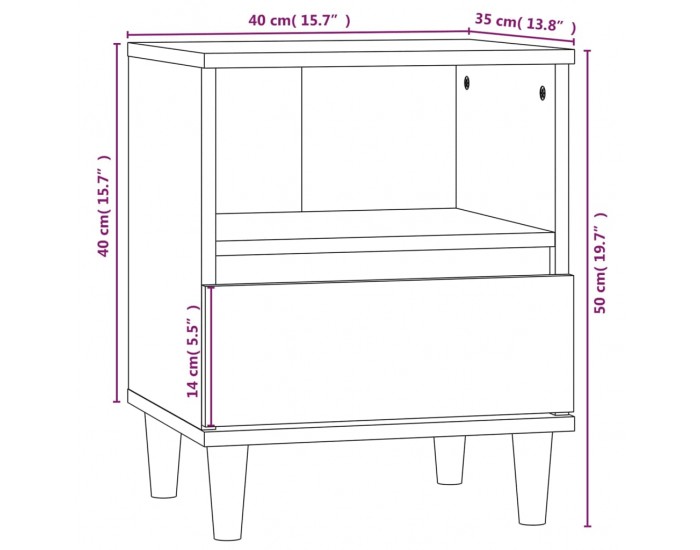 Sonata H Нощни шкафчета, 2 бр, сив сонома, 40x35x50 см