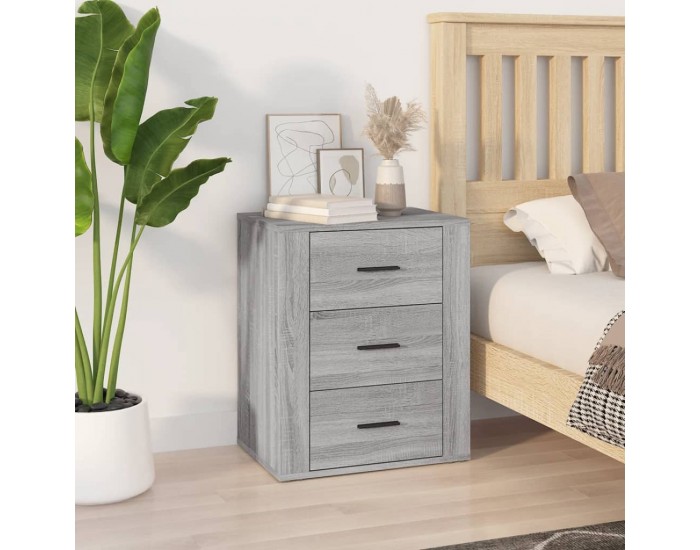 Sonata H Нощно шкафче, сив сонома, 50x36x60 см, инженерно дърво
