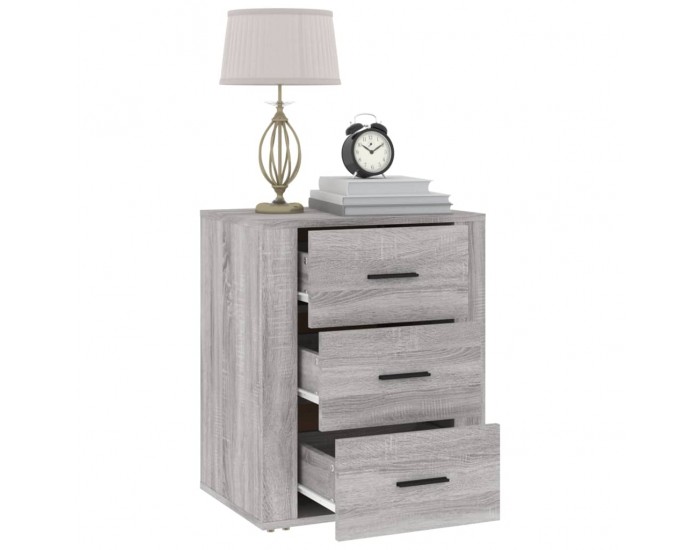 Sonata H Нощно шкафче, сив сонома, 50x36x60 см, инженерно дърво