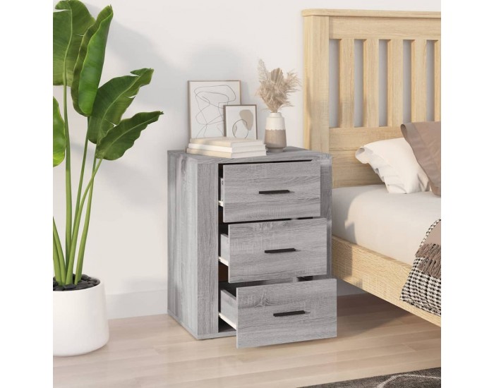 Sonata H Нощно шкафче, сив сонома, 50x36x60 см, инженерно дърво