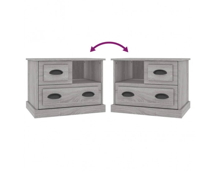 Sonata H Нощно шкафче, сив сонома, 60x39x45 см