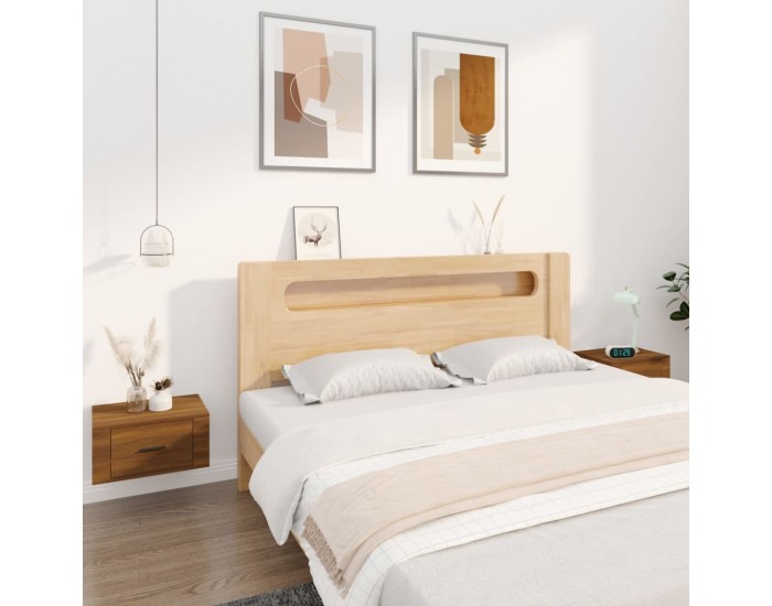 Sonata H Нощни шкафчета за стенен монтаж, 2 бр, кафяв дъб, 50x36x25 см