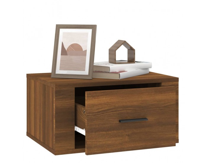 Sonata H Нощни шкафчета за стенен монтаж, 2 бр, кафяв дъб, 50x36x25 см