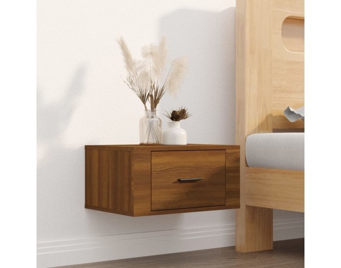 Sonata H Нощни шкафчета за стенен монтаж, 2 бр, кафяв дъб, 50x36x25 см
